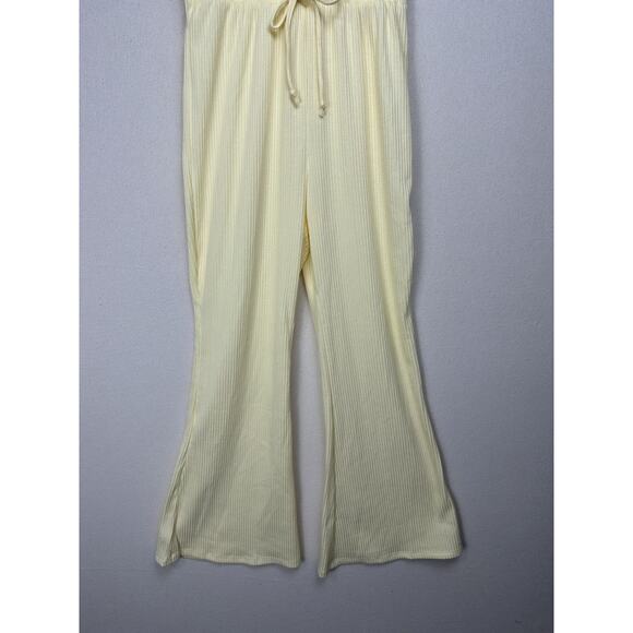 Yellow Jumpsuit Women’s Sz M Stretch Drawstring Waist Sleeveless Beach Cruise - Picture 4 of 14